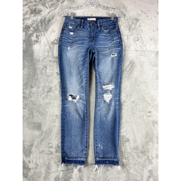 Madewell 9" High Rise Skinny Jeans Womens 26 Blue Medium Wash Denim Stretchy - Picture 1 of 16
